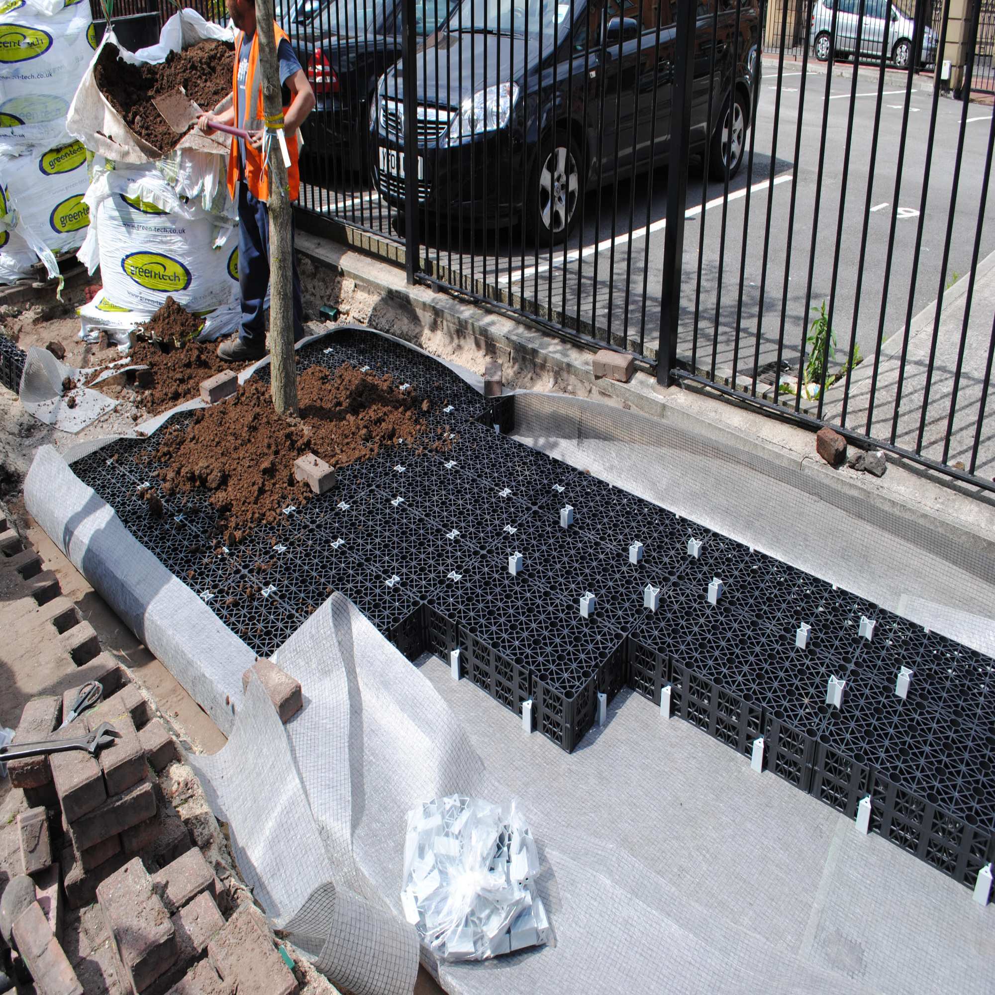 Arborraft being installed in Chepstow Street, Manchester                                                                                                                                                                                                                                                                                                                                                                                                                                                            